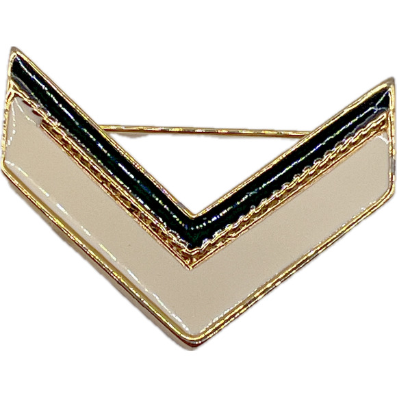 Original by Robert Vintage Rare Victory Chevron Brooch Pin Enamel White Black - Picture 1 of 7